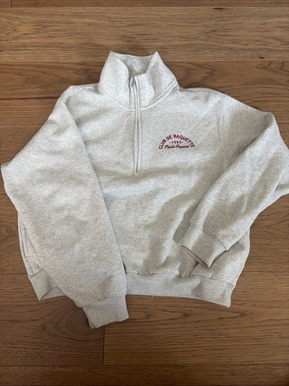 Hollister Light Gray Half-Zip Sweatshirt